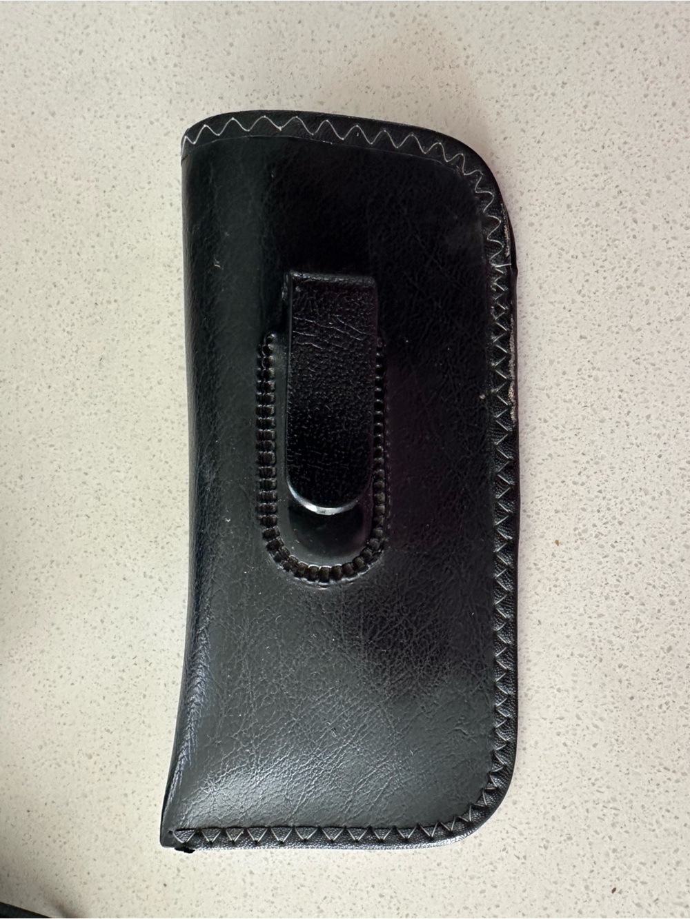 Black Leather Belt Clip Eyeglasses Holster Case